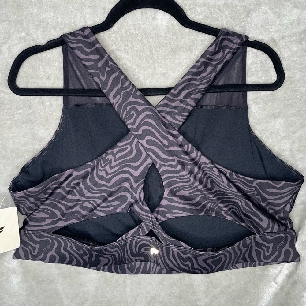Fabletics High Impact No-Bounce Sports Bra 2X Pewter Marble Zebra NWT Plus Size - Picture 9 of 10